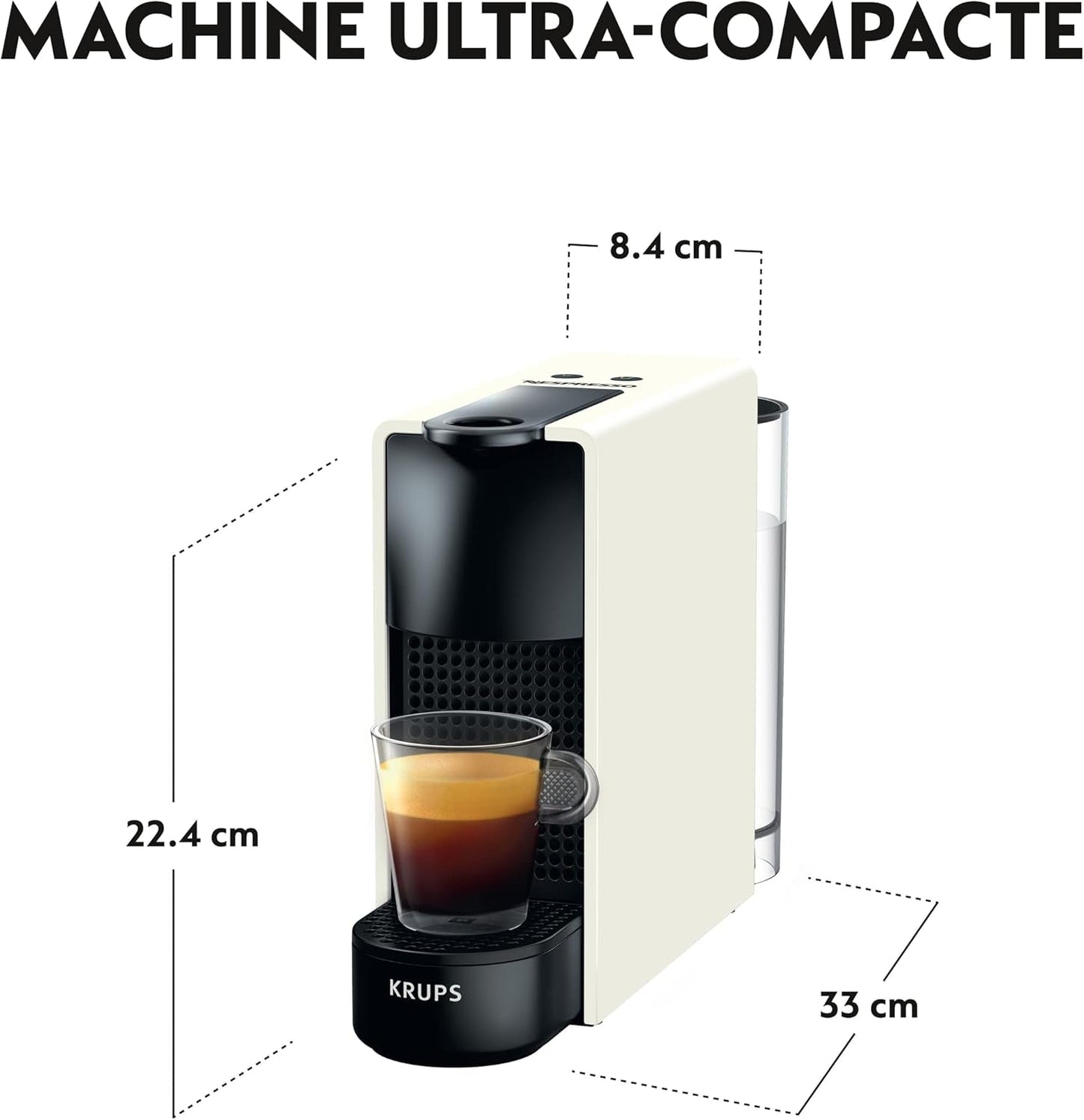 Krups Nespresso Essenza Mini Puur Wit Espressomachine Koffiecapsule Espressostijl Compacte Espresso Barista YY2912FD
