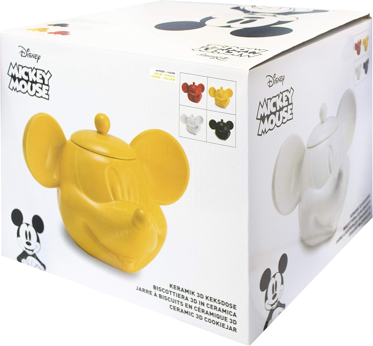 Joy Toy 62129 Disney Mickey Mouse 3D Koekjestrommel Geel 25X17X20 Cm Voedselbewaardozen Naty Shop