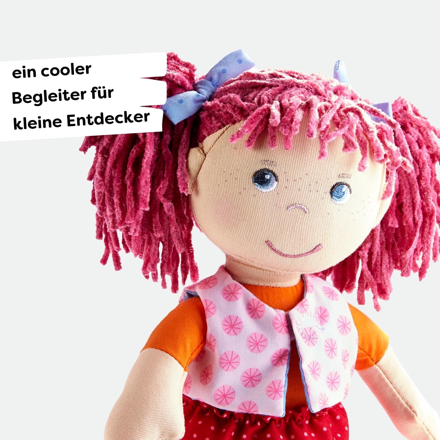 HABA Lily Lou pop - Zachte stoffen pop vanaf 18 maanden - 30 cm met kleding en haar - Ideaal speelkameraadje voor kleine kinderen - 1302842001