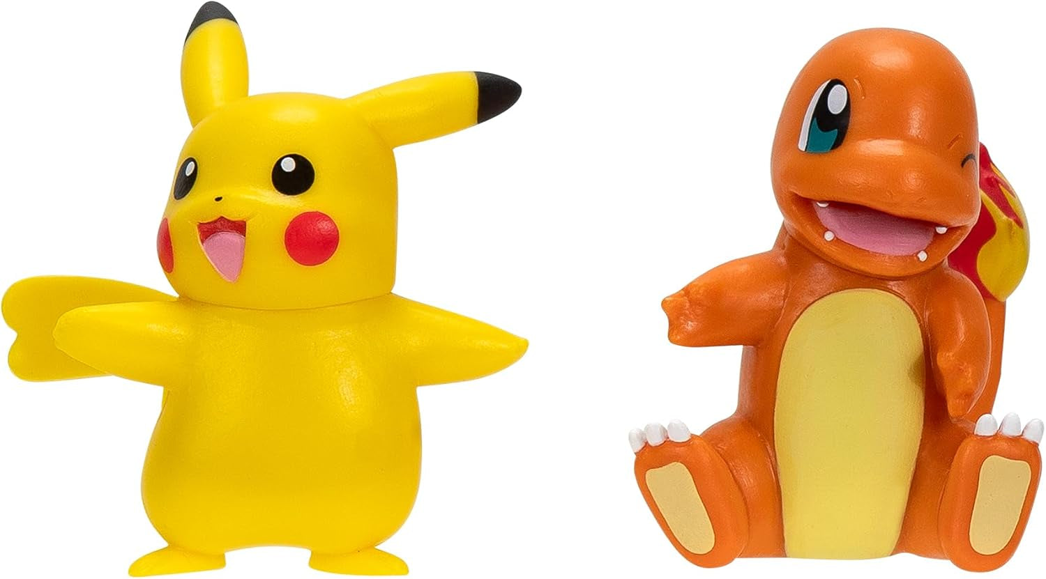 Pokémon PKW3586 - Battle Figure Pack - Pikachu en Schiggy Officiële gedetailleerde figuren, elk 5 cm Actiefiguren Naty Shop Pikachu en Glumanda
