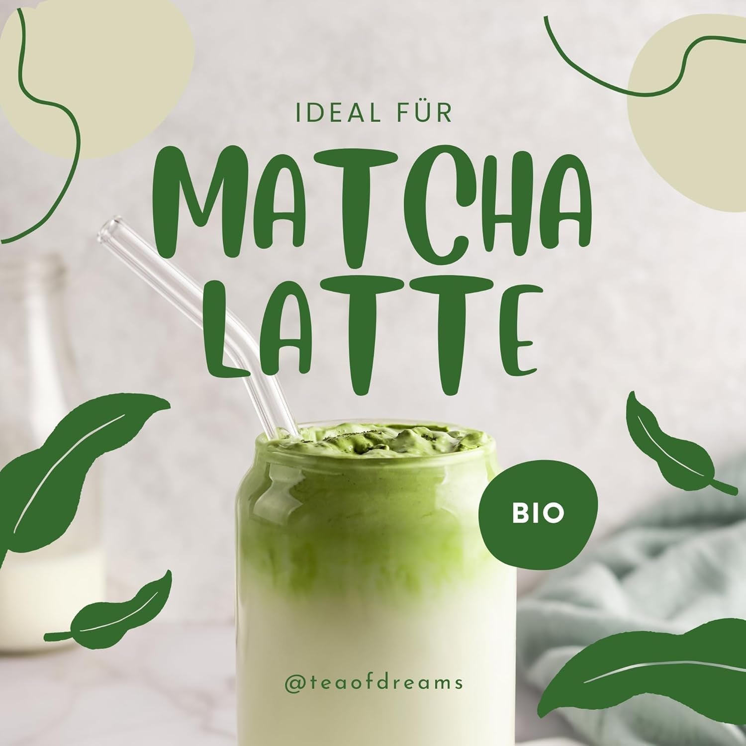 Biologisch Matcha-poeder voor thee en Matcha Latte - Premium ceremoniële kwaliteit uit Japan - Originele Kissui groene thee - 30g
