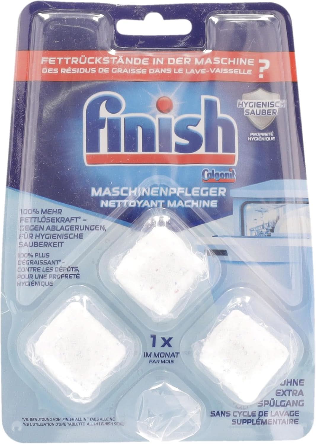 Finish Machinereiniger Tabs - Vaatwastabletten tegen vuil en vet in de vaatwasser, 3 tabletten Naty Shop