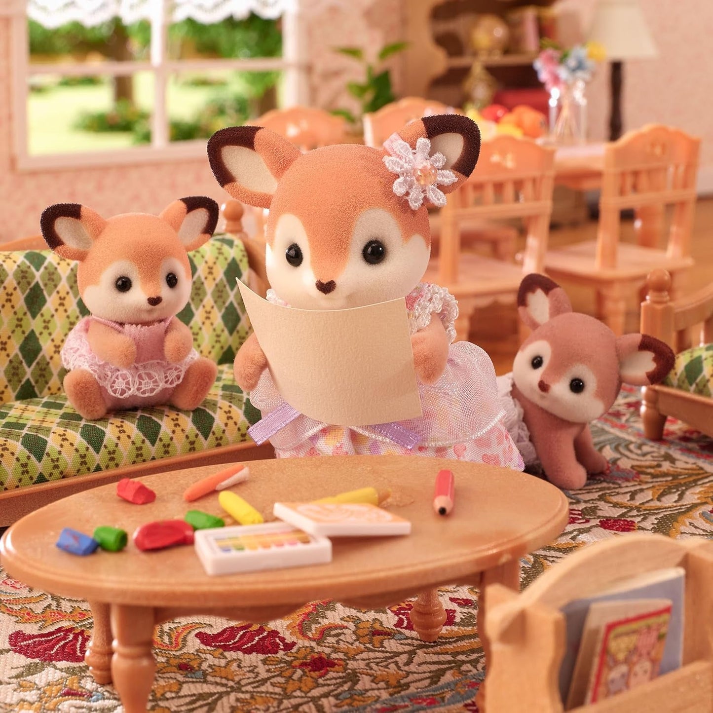 Sylvanian Families 5800 Deer Twins, speelset met dierenfiguren, bosdierenfiguren, speelgoed voor kinderen vanaf 3 jaar