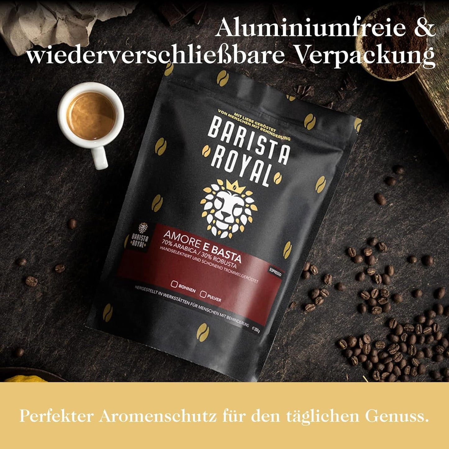 Proeverijset voor hele bonenkoffie 5 x 350 g | Ontdekkingspakket Koffiebonen in Giftset | Arabisch | Eerlijke handel | Veganistisch | Ideaal voor automatische espressomachines, filter-espressomachines, pour-over-espressomachines en French Presses | KONINKLIJKE BARISTA