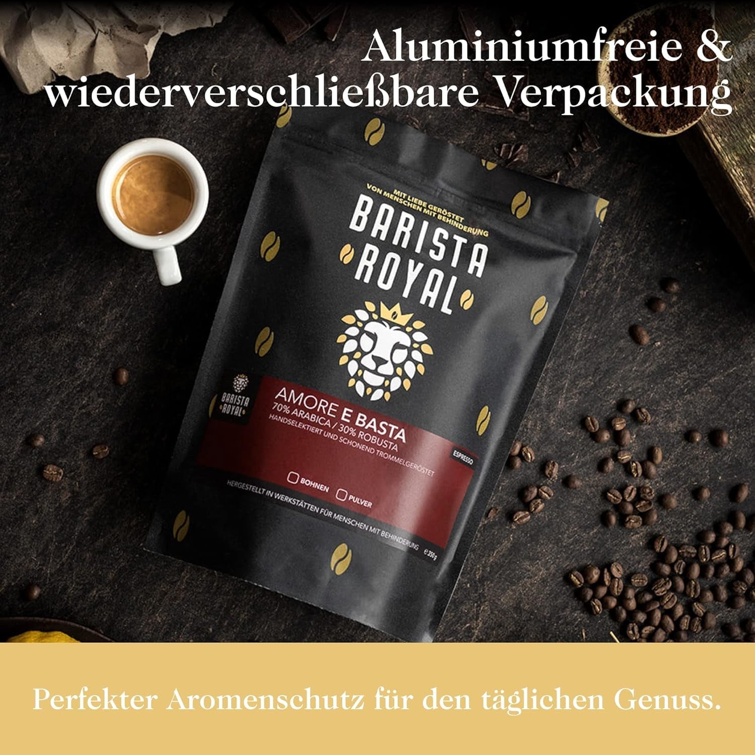 Proeverijset voor hele bonenkoffie 5 x 350 g | Ontdekkingspakket Koffiebonen in Giftset | Arabisch | Eerlijke handel | Veganistisch | Ideaal voor automatische espressomachines, filter-espressomachines, pour-over-espressomachines en French Presses | KONINKLIJKE BARISTA
