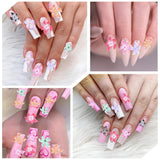 50 stuks 3D Blumen Nägel Nail Charms Bunt Gelee Weich Kleber Lilie Flower Blume Nagel Hibiscus Zubehör Nageldesign Eis Kristall Geprägt Farbverlauf Lilien Für Mädchen Frauen Diy Basteldekoration