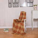 G Lake oranje geruite deken gooien acryl zacht omkeerbaar gekleurde sprei met franjes cadeau voor kerstversiering 127 cm breed x 170,2 cm L-pompoen oranje bedden en dekens G Lake