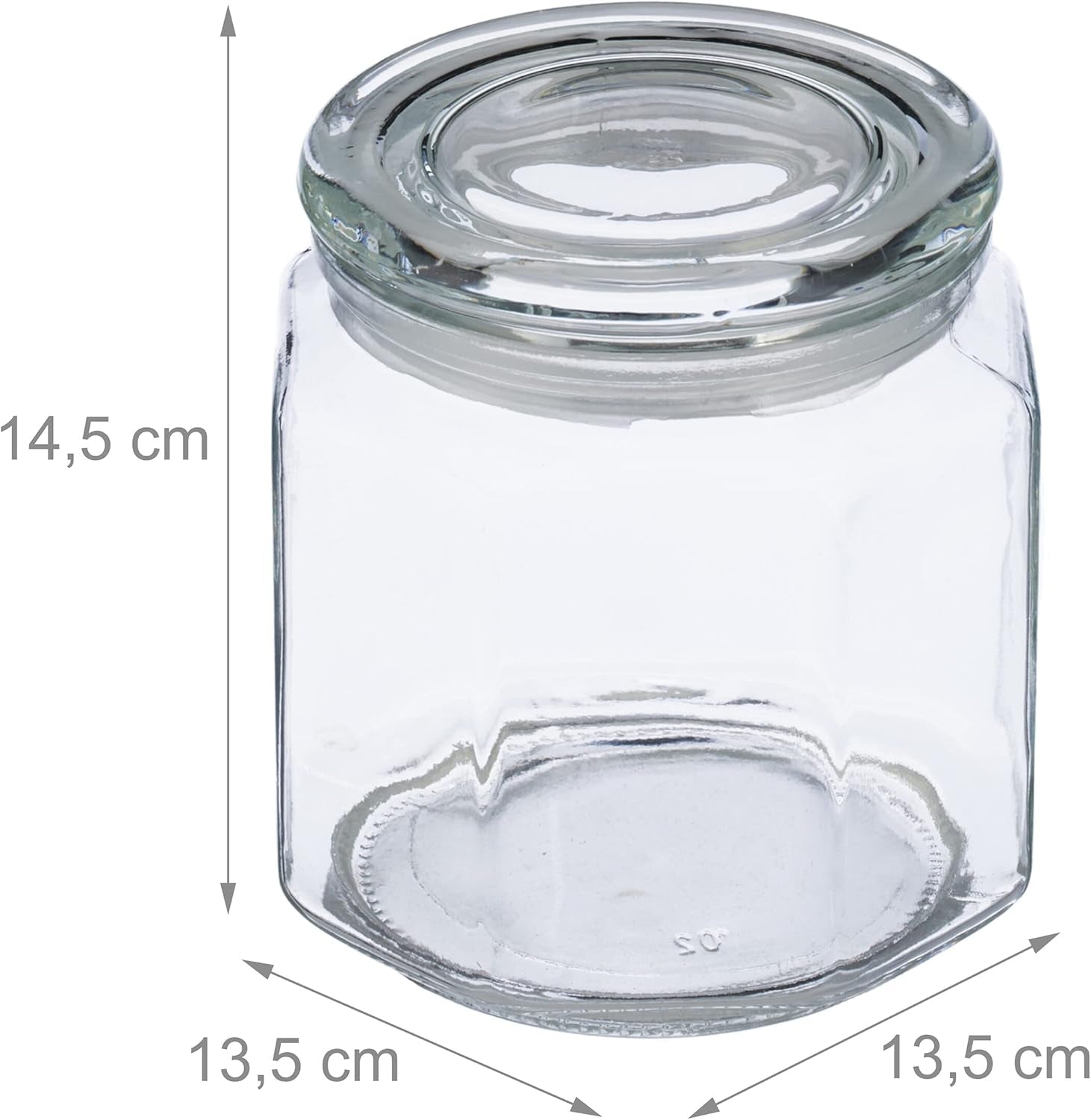 Relaxdays Voorraadpotten met deksel Set van 6 glazen achthoekige voorraadpotten van 1,3 liter Luchtdichte glazen containers Heldere voedselbewaardozen Naty Shop
