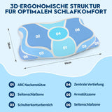 Cloudétoile Nekkussen Memory Foam Kussen - 2 in 1 Ergonomisch Orthopedisch Kussen Visco Foam Kussen Zijslaper Neksteun Kussen In hoogte verstelbaar Memory Foam Kussen Wit 64X38X12cm Cervicale Orthopedische Kussens Naty Shop