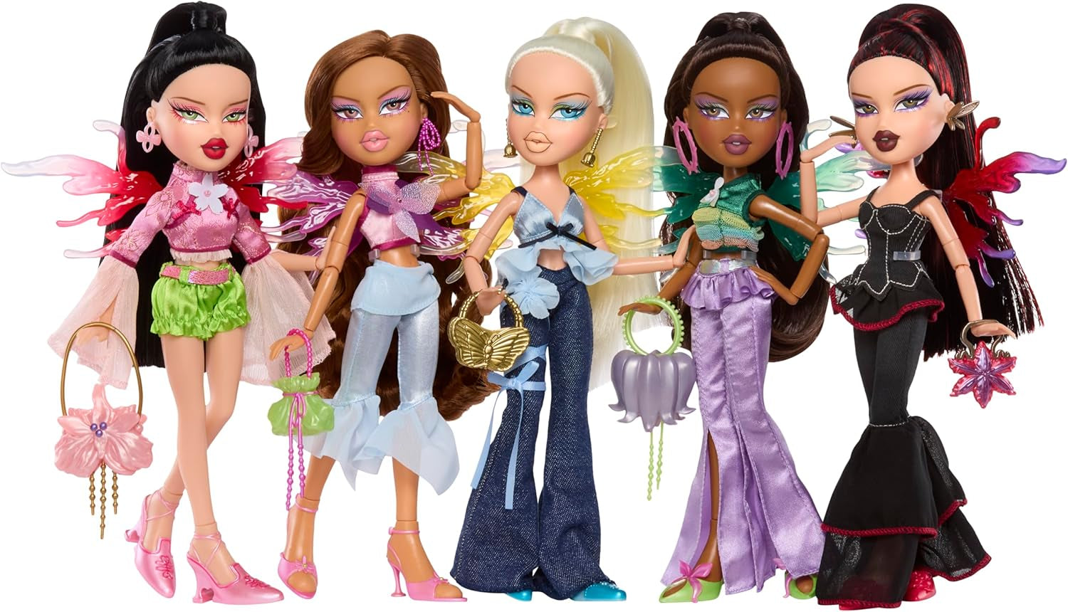 Bratz Fashion Pixiez Sasha Doll - Fantastische verzamelpop met echte mode en accessoires, vleugels die in een ring veranderen