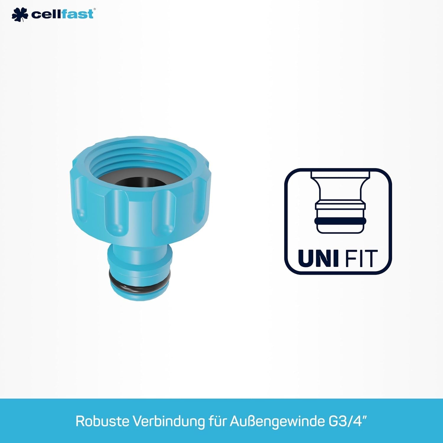 Cellfast Basic-aansluiting, blauw, G3/4" (26,5 mm)