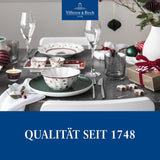 Villeroy & Boch - Toy's Delight Jusset, 4-delig, Serveerschaal met Kommen, Kerstjuskomset, Speelgoedtafeldecoratie, Dienblad, Kommen, Kerstservies, Premium Porselein