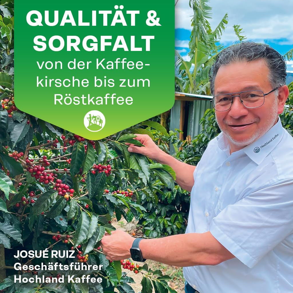 Hochland Kaffee - Holanka Crema - 250g Kaffeebohnen - Duurzame directe verkoop - Perfect voor volautomatische machines en Siebträger - Mildere aromatische smaak - Beste kwaliteit uit Peru