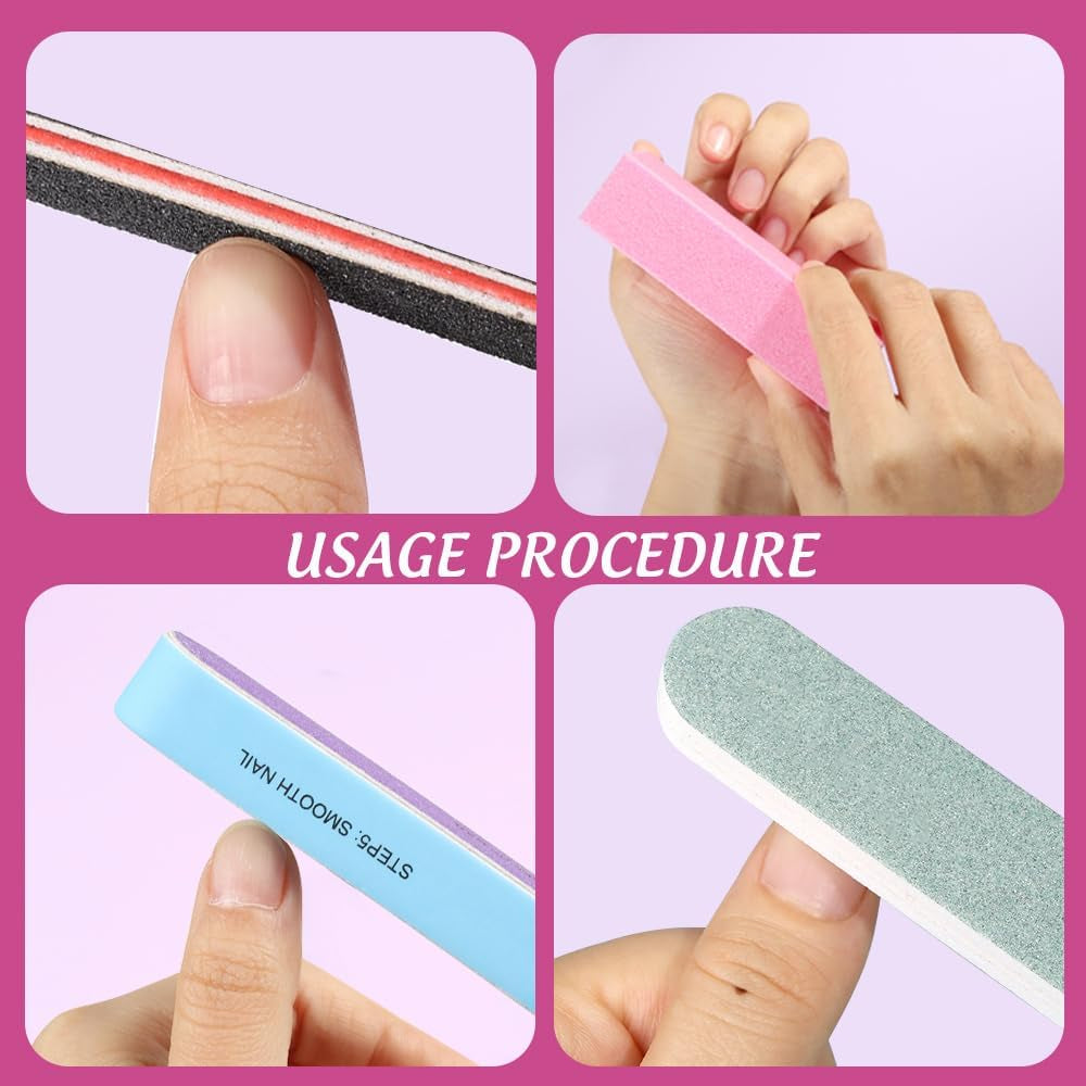 FANDAMEI 20 Stücke Buffer Für Nagel, Nagelfilen Für Gelnägel, Profi Nagelfeile 100/180, Polierfeile Fingernägel, Filen Für Gelnägel, manicure- en pedicureset