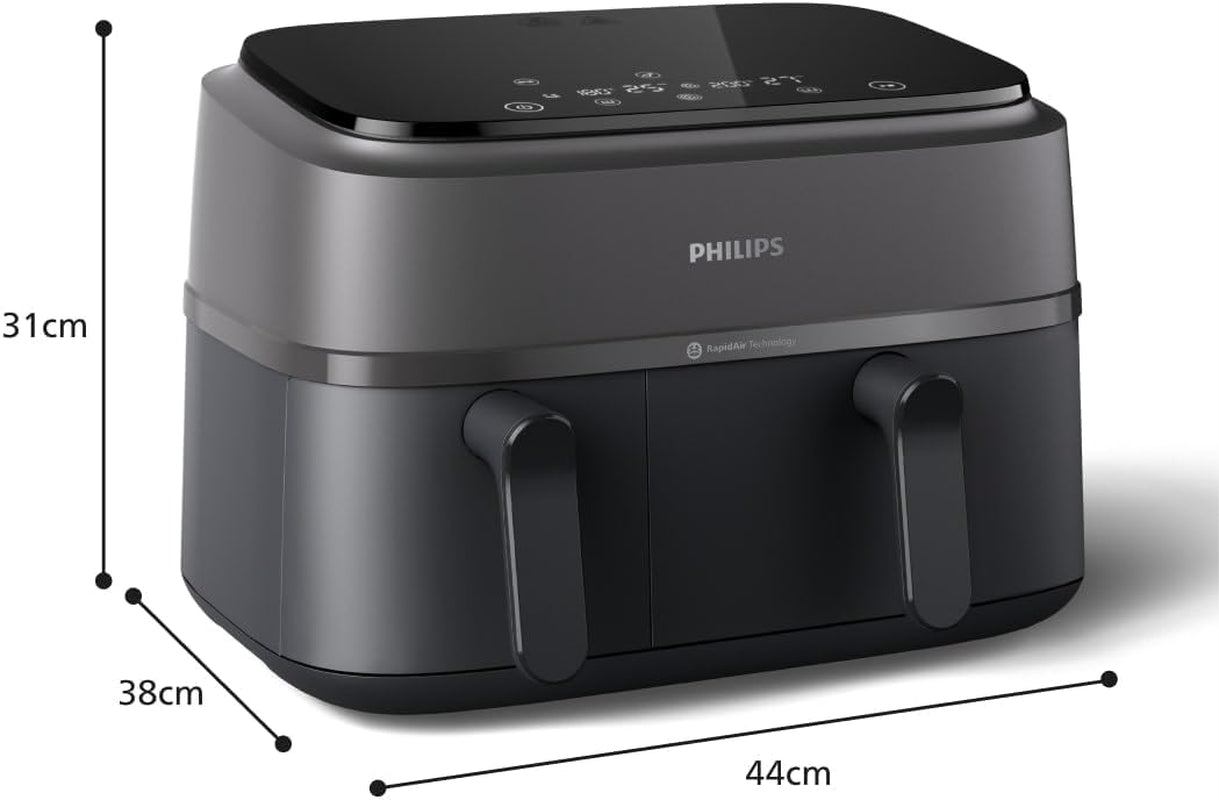 Philips Dual Basket Airfryer 3000 Serie met ontbijtset, 9 liter, 2 lades Huishoudelijke apparaten Naty Shop