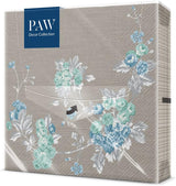 PAW - 3-laags servetten (33 x 33 cm) I 20 stuks I Perfect voor verjaardagen, feesten, bruiloften, communies en feestdagen I Kleurrijke papieren servetten - elegante bloemen I Kleur: rustige tuin