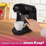 Bosch Tassimo Happy Friendly TAS102E Capsule-espressomachine, 70+ drankjes, geschikt voor alle kopjes, auto-stop, duurzaam, perfecte dosering, ruimtebesparend, 1400W, zwart