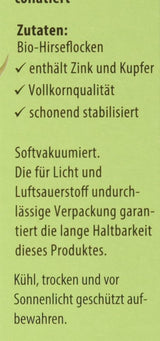 Hirse-Flocken Bio, 6Er-pakket (6 X 400 G) Granen Naty Shop