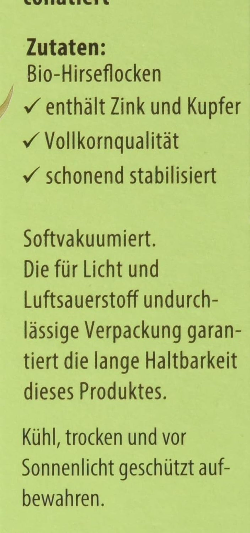 Hirse-Flocken Bio, 6Er-pakket (6 X 400 G) Granen Naty Shop