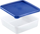 Westmark 4 voedselbewaar-/vriescontainers, inclusief deksel, inhoud: elk 0,25 l, stapelbaar, kunststof, Trio, kleur: transparant/blauw, 25042270 Voedselbewaardozen Naty Shop