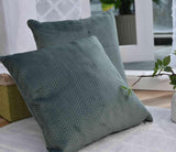 Gordijndooskussen Decoratief kussen Lxb 45X45 Cm Groene jacquard "Greta" Met visgraatmotief Gemakkelijk te onderhouden Ritssluiting Zachte vulling 320G - Verschillende kleuren, 2023510 Reiskussens Naty Shop