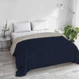 Basic winterdekbed, effen en gewatteerd, donkergroen/crème, 200X245Cm Dekbedden en quilts Naty Shop Donkerblauw/lichtgrijs 250X245Cm
