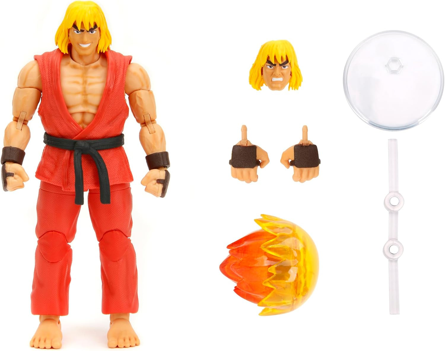 Jada Toys Street Fighter Figuur Guile (15 Cm) - Street Fighter 2: The Final Challengers Verzamelbare beweegbare actiefiguur met afwisselend hoofd, handen en accessoires, leeftijd 13+ Actiefiguren Naty Shop Ken