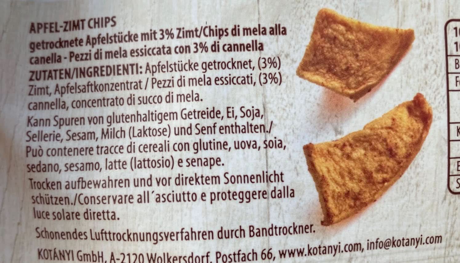 Kotanyi Gedroogde Appelstukjes met Kaneel, 100% Natuurlijk, 9 x 40 gram Gedroogde Producten Naty Shop