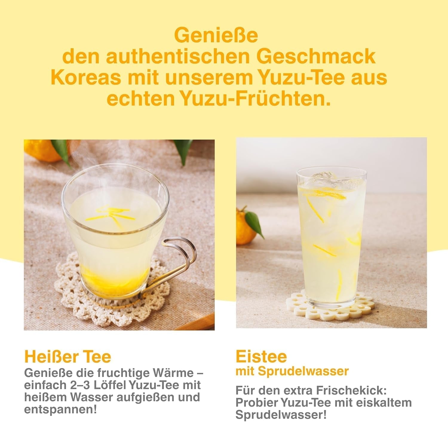 Easycookasia Koreaanse drank – Yuzu-thee | Fruitig, zoet en citrus | Met vitamine C | Voor thee, limonade, cocktails en desserts | Ontdek de Aziatische theecultuur (500g)