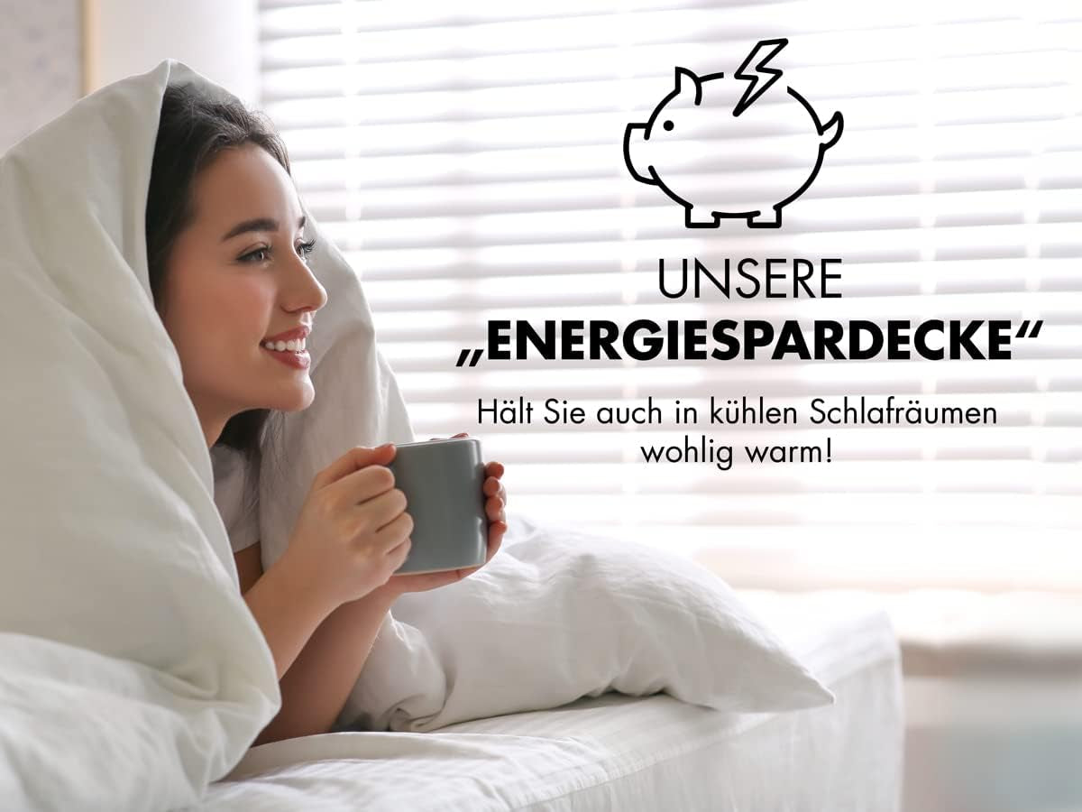 Traumnacht energiebesparende deken - Extra warme winterdeken met een vulgewicht van 1.685 g, 100% microvezel, wasbaar op 60 graden, 135X200 cm, Oeko-Tex gecertificeerd, geproduceerd volgens de Duitse kwaliteitsnorm Spreien en dekbedden Naty Shop