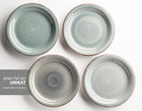 MÄSER 931875 Bel Tempo II serviesset voor 6 personen met moderne vintage look, 18-delig tafelservies, handgeschilderd keramisch servies, steengoed, rookblauw
