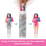 Barbie Kleuronthullingspop en accessoires met 6 verrassingen, Disco Star-serie met metallic glitter en van kleur veranderende bovenkant (stijlen kunnen variëren), JCP01, 32 cm