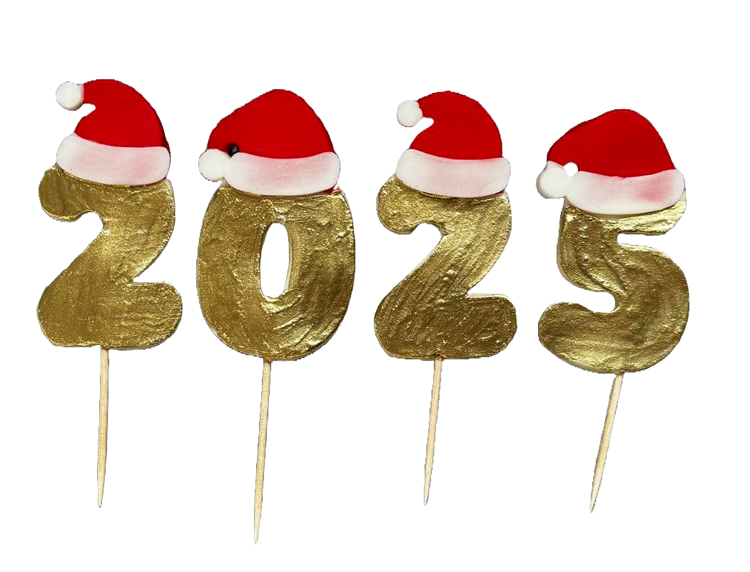 Set van 4 eetbare suikerpasta-decoraties, Happy Birthday, 2025 Suikerpasta-decoraties Naty Shop