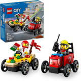 LEGO City pizzabezorgbus vs. Pizzatruck - Zeepkistspeelgoed voor meisjes en jongens vanaf 5 jaar - Bouwset met minifiguren van 2 chauffeurs - Verjaardags- en feestdagencadeau 60458 Bouwsets Bekijk de LEGO-Store standaardtitel