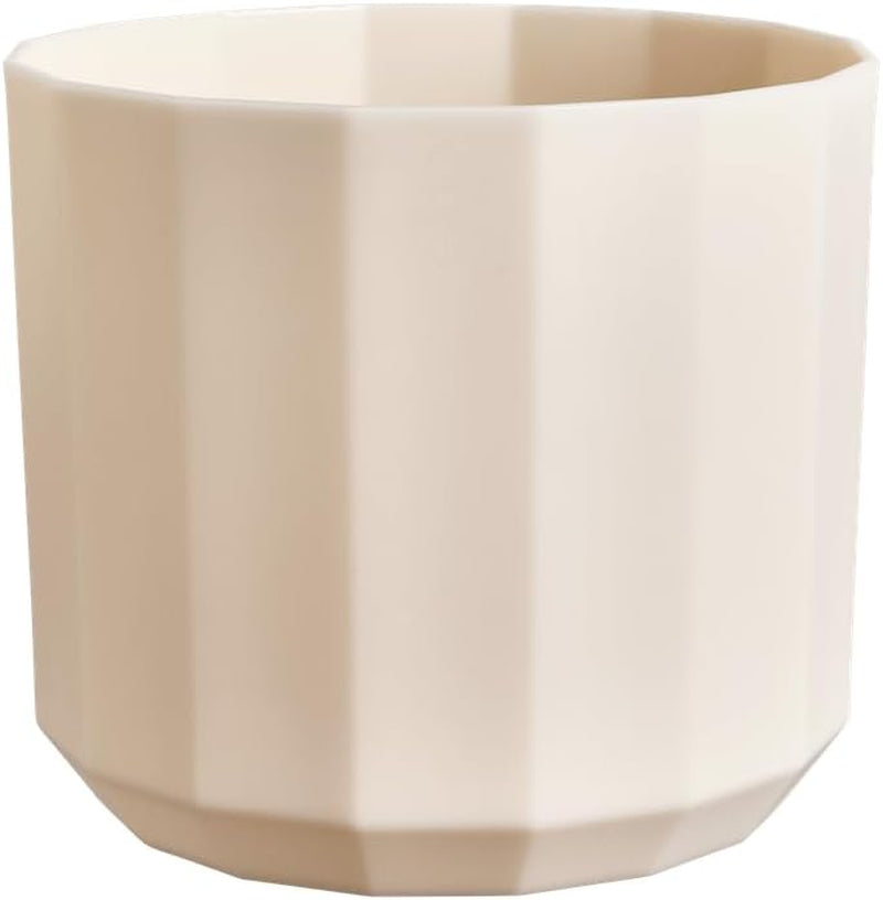 Ronde pot elho Facet 17cm - voor binnengebruik - 100% gerecycled plastic - Ø 16,6 x H 14,9 cm - Roze/Amandelroze