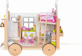 Goki 51477 - Klein hyggehouten en textielhuis voor minipoppen, beweegbaar poppenhuis in Scandinavische stijl, 38 cm x 27 cm x 33 cm, set van 40, vanaf 3 jaar Poppenhuizen Naty Shop Standaardtitel
