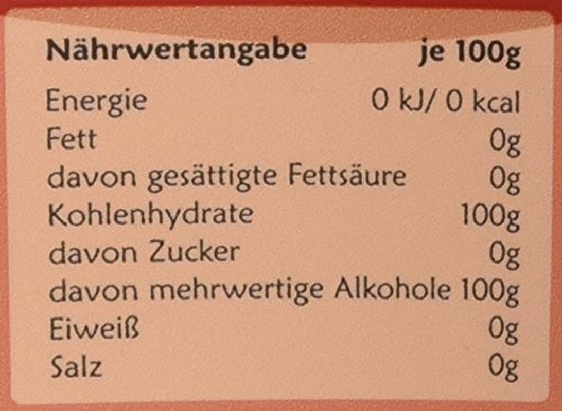 Erythritol, 1Er-pakket (1 X 1 Kg) 1000 Gram Zoetstoffen Naty Shop