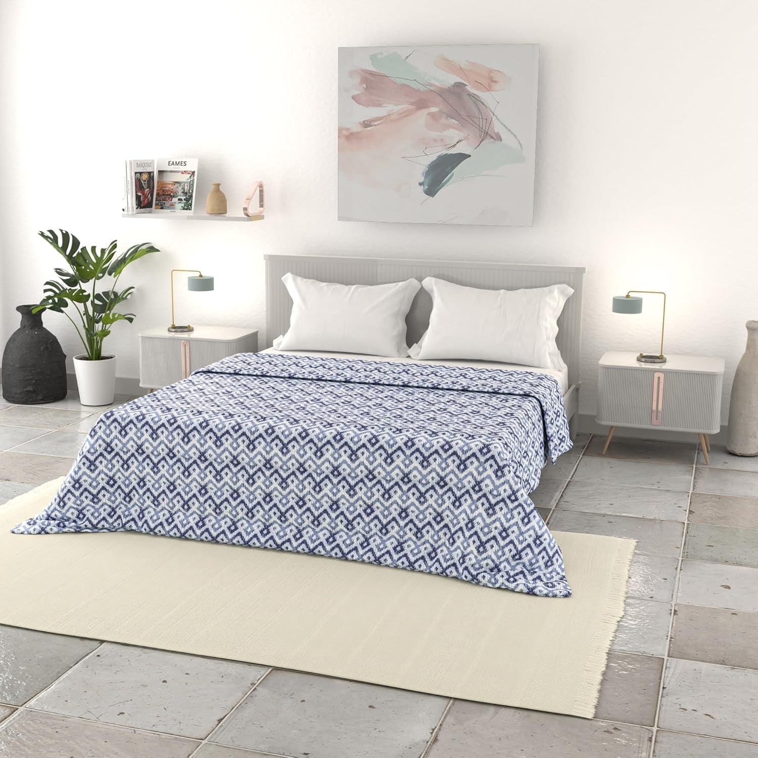 Italiaans beddengoed, basic zomersprei, bedrukte microvezel, 250X240Cm, Rombi Spreien en dekbedden Naty Shop Rombi 250X240Cm