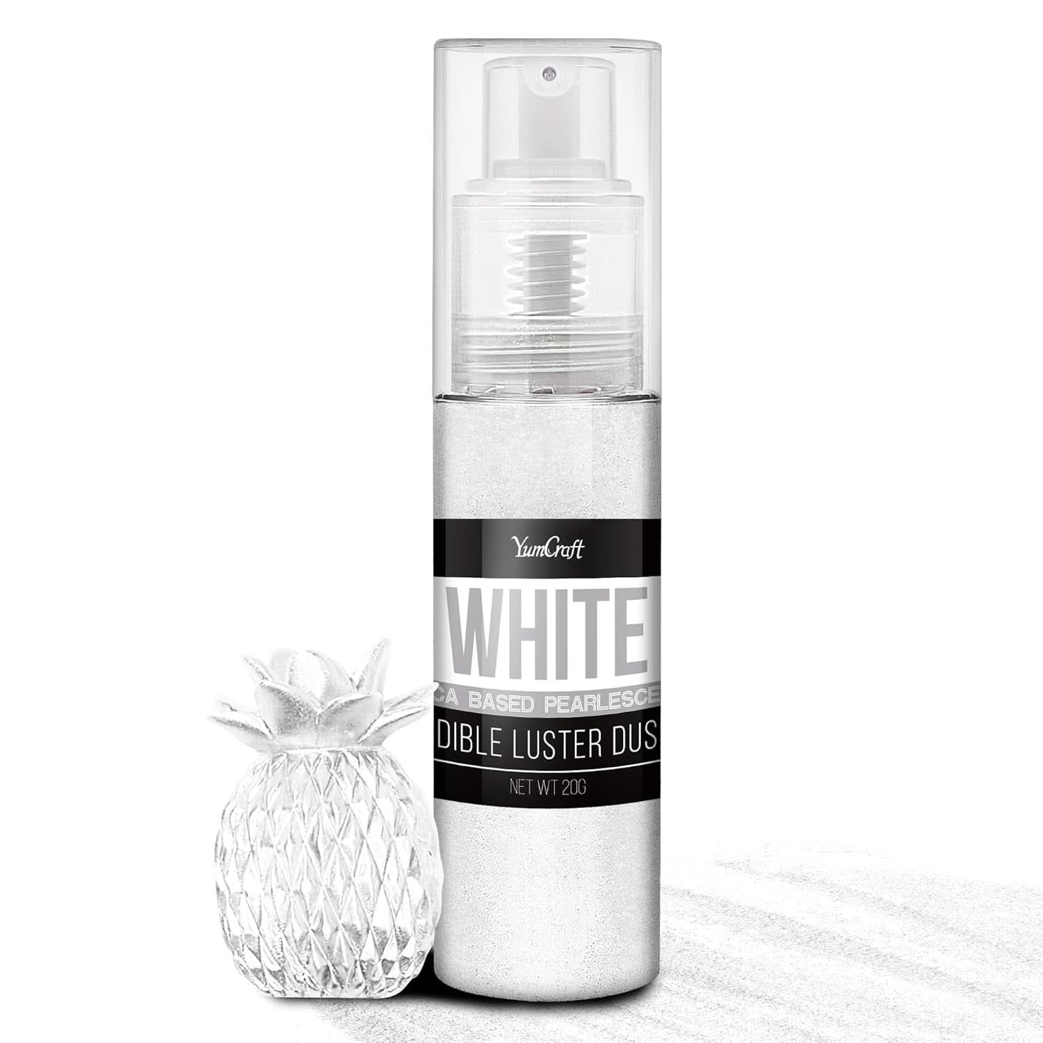 Eetbare glitterspray, 20 gram Naty Shop Wit