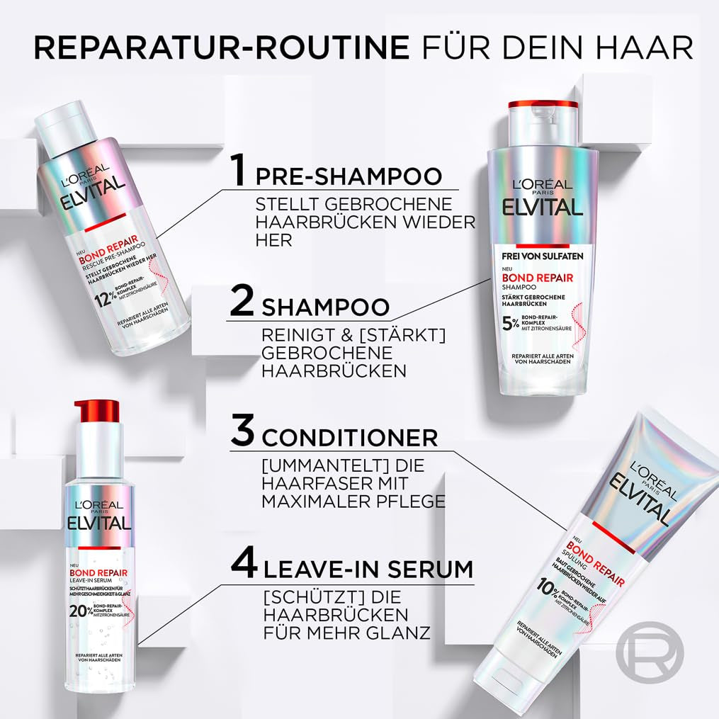 L'Oréal Paris Elvital Bond Repair Shampoo, zachte reiniger voor haarreparatie L'Oréal Douche en Bad