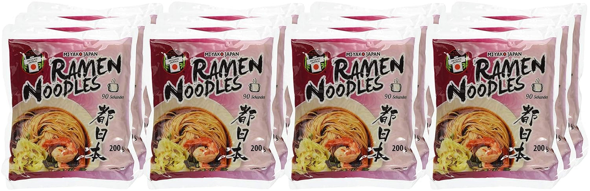 Miyako Ramen-noedels in Japanse stijl, 12 stuks (12 x 200 g)