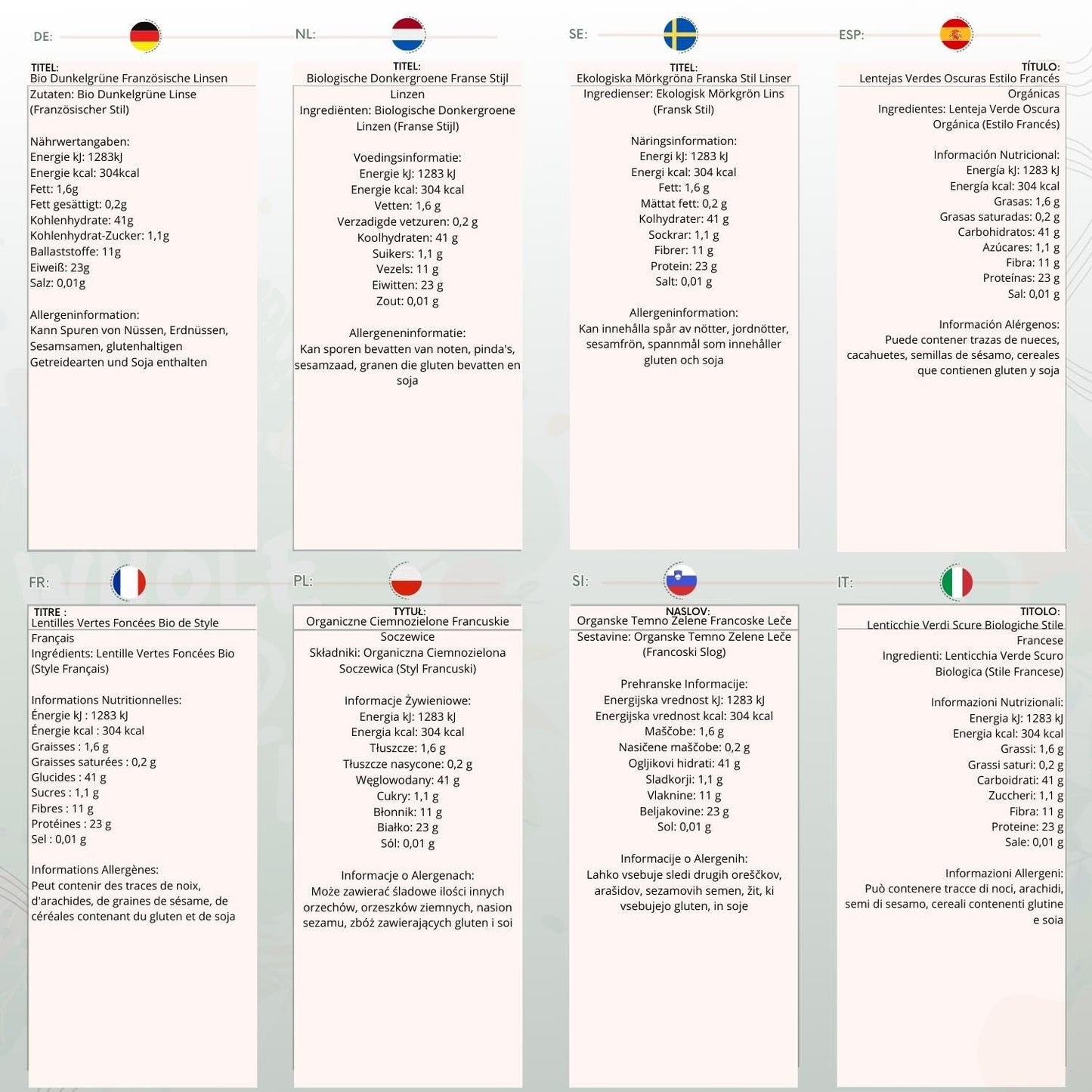 Wholefood Earth Biologische Franse Stijl Donkergroene Linzen 1kg Niet-GMO | Veganistisch | Rijk aan vezels | Rijk aan eiwitten | Gecertificeerd biologisch