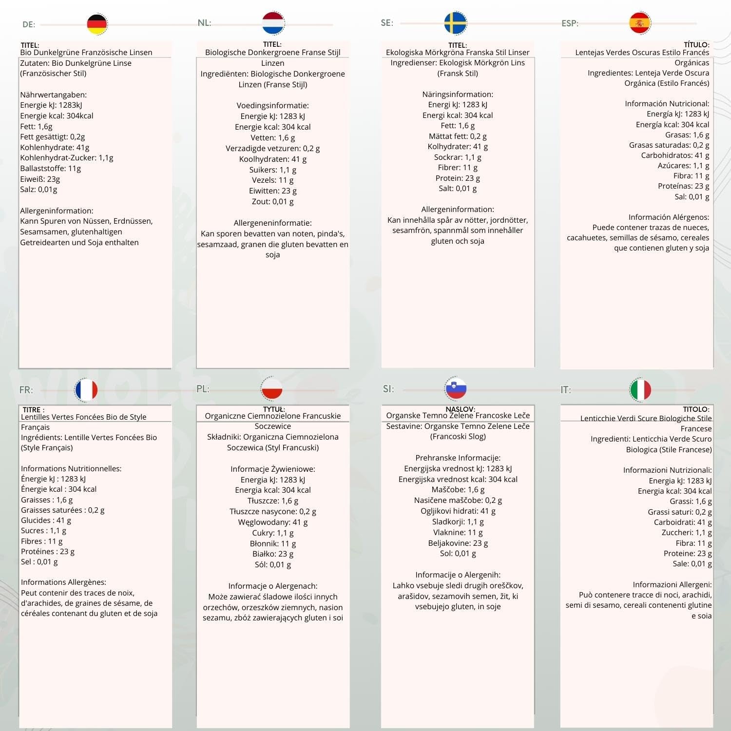 Wholefood Earth Biologische Franse Stijl Donkergroene Linzen 1kg Niet-GMO | Veganistisch | Rijk aan vezels | Rijk aan eiwitten | Gecertificeerd biologisch
