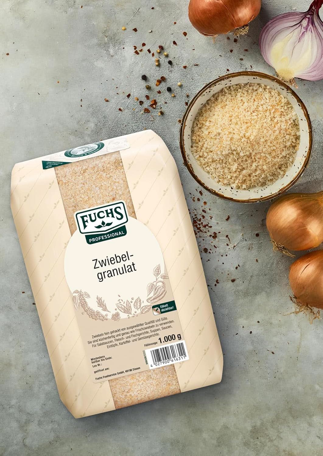 Fuchs Professioneel uiengranulaat, 1 Kg Kruiden Naty Shop