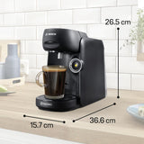 Bosch Tassimo finesse TAS162E capsule-espressomachine, 70 dranken, intensere koffie met één druk op de knop, automatische uitschakeling, duurzaam, perfecte dosering, 1400 W, zwart/zwart