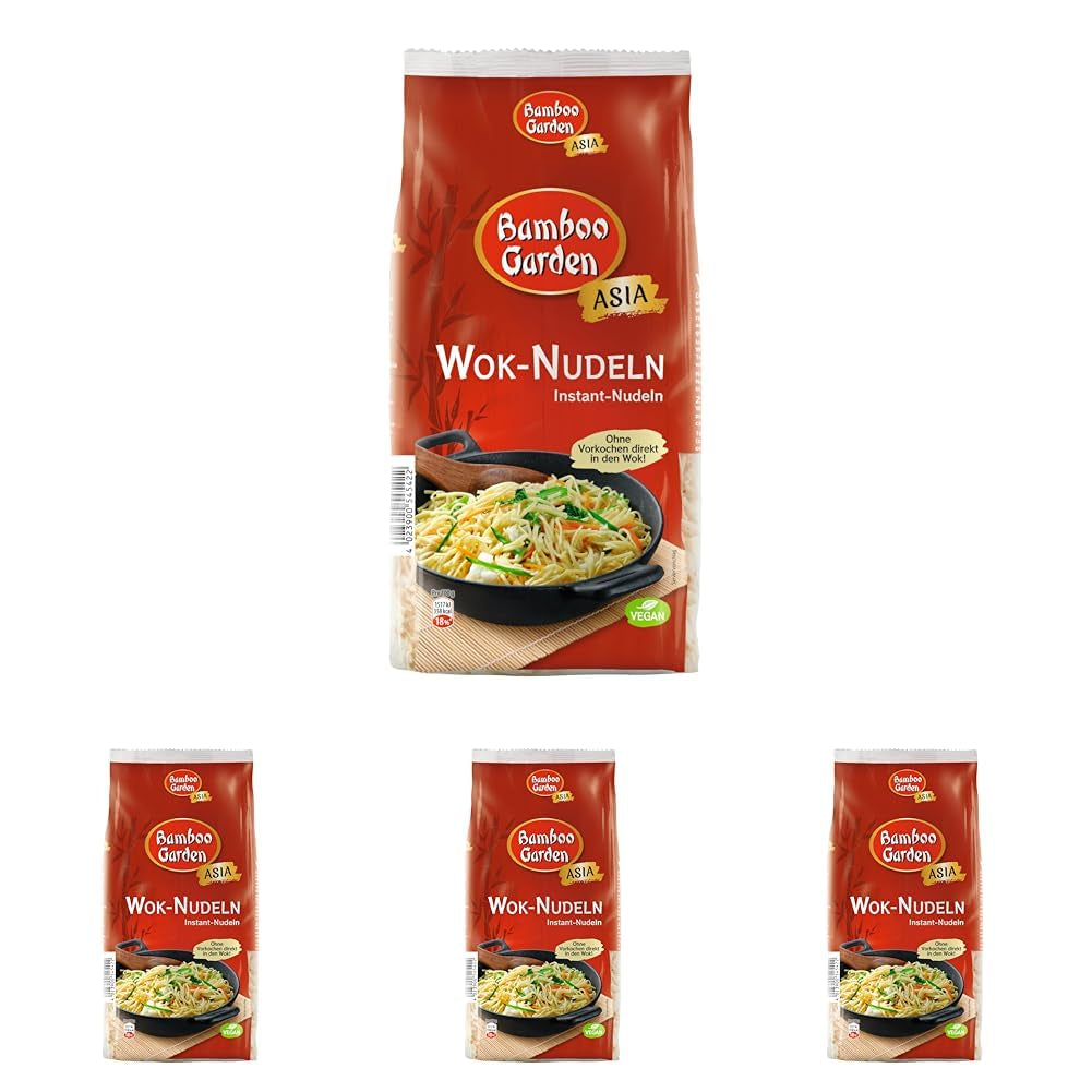 Bamboo Garden - Woknoedels | Instantnoedels met ei | Mixen, voorkoken is niet nodig | Voor Aziatische wokgerechten | 250 gram in een zak