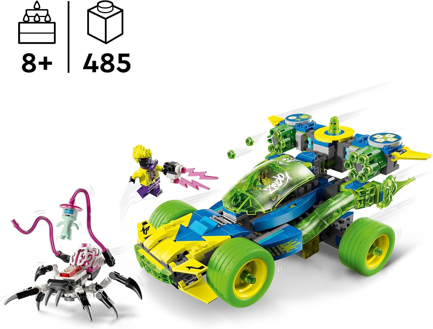 LEGO Dreamzzz Mateo met Z-Blob Action Racer, 2-in-1 fantasiespeelset met voertuigen, minifiguren en droomwezens voor kinderen vanaf 8 jaar, cadeau voor jongens en meisjes 71491 Bouwsets Beuche in LEGO-Store