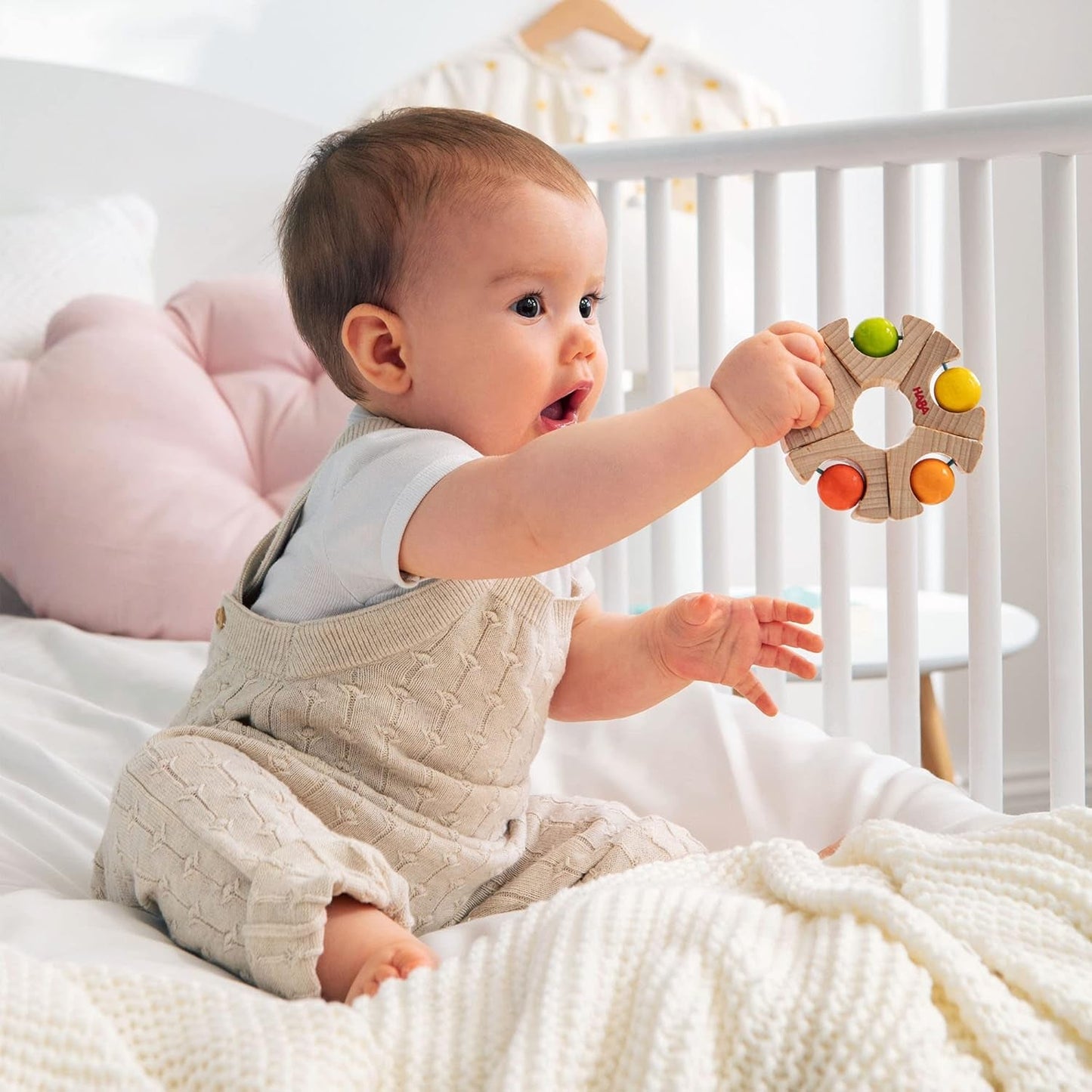 HABA 306692 - Vangspeelgoed met kogelwiel, Vangspeelgoed vanaf 6 maanden, Made in Germany, Kleurrijk Bebe Toys Naty Shop