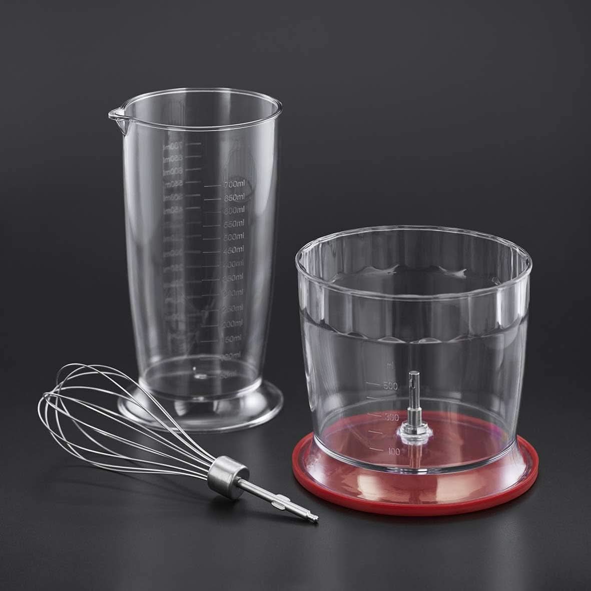 Russell Hobbs Stabmixer [3-in-1: Pürierstab/Zerkleinerer, Mixer- & Schneebesenaufsatz] Desire Rot (Bpa-vrij & Spülmaschinenfestes Zubehör, Für Smoothie, Suppen Saucen, Joghurt Babynahrung) 24700-56 Keuken Naty Shop