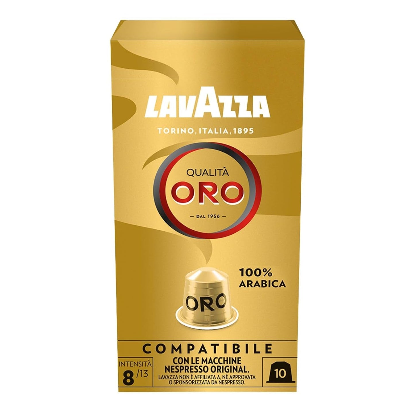 Lavazza Qualità Oro, Arabica-Bohnen met fruitig-bloemige smaak, 10 capsules, geschikt voor Nespresso